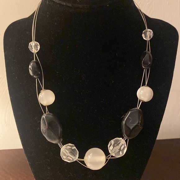 Bundle of 3 Necklaces - all in silver, black, clear and sparkly crystals - Picture 7 of 8